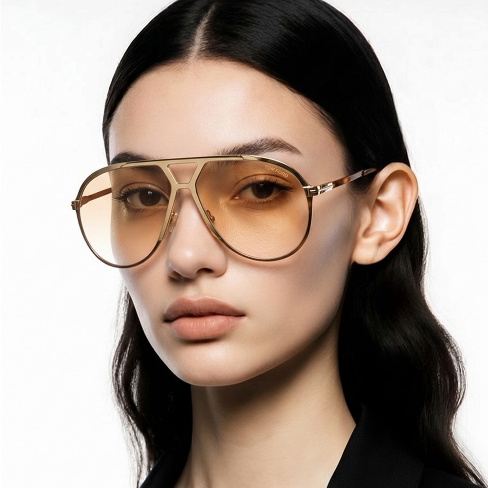 New Authentic TOM FORD Xavier FT1060/S 30F aviator sunglass gold